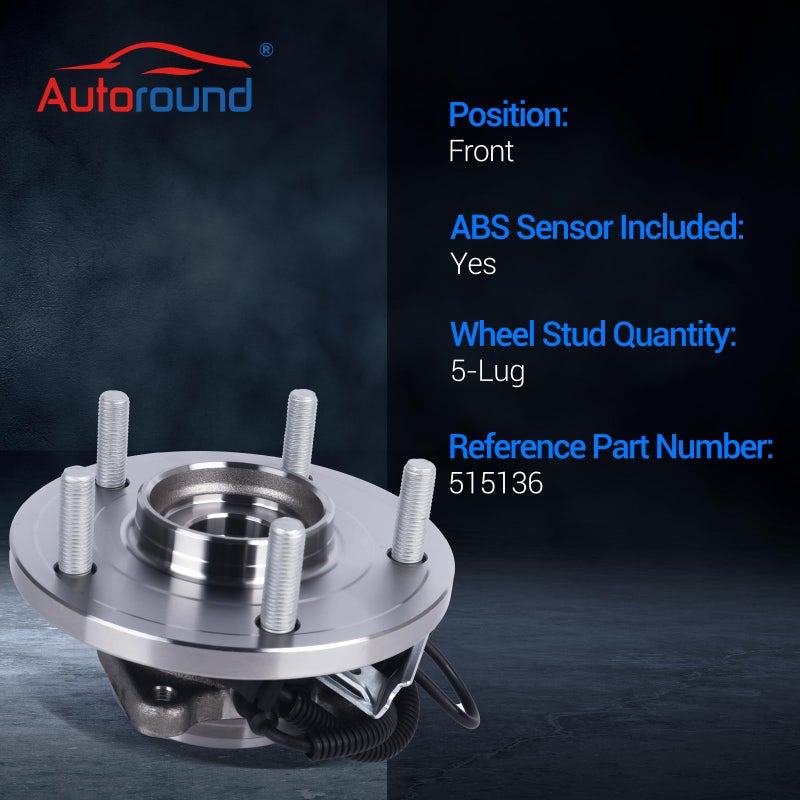 Autoround 515136 Front Wheel Bearing and Hub Assembly Fit for Chrysler Town Country 2008-2013, Dodge Grand Caravan 2008-2013, VW Routan 2009-2012 - Image 3